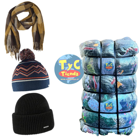 Fardo gorros de lanas y bufandas 45kg
